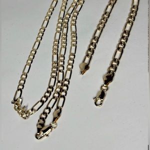 14k gold filled bracelet + necklace bundle